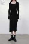 Marc Le Bihan Shoulder Fastest Long -sleeved Dress 2865 Black
